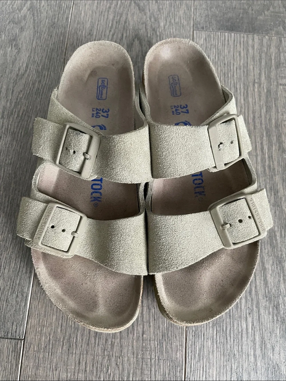 Birkenstock Arizona Soft Footbed Suede Sandals Dark Khaki